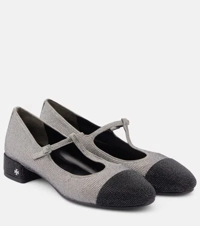 Tory Burch Embellished Mary Jane Flats In Black