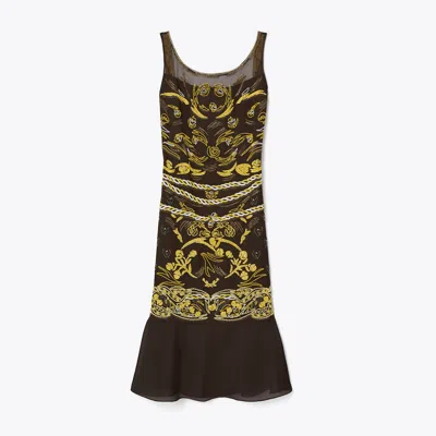 Tory Burch Embellished Mesh Dress In Multi