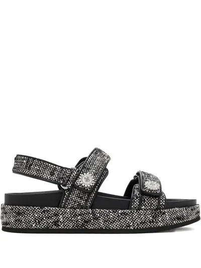 Tory Burch Embellished Platform Sandals In Black