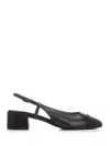 Tory Burch Pave Slingback Block Heel Embellished Toe