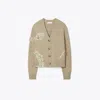 Tory Burch Embellished Snake Cardigan In Brown