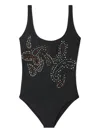 Tory Burch Embellished Swimsuit In Black