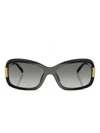 Tory Burch Embellished-temples Geometric Sunglasses In Black