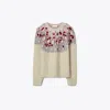 Tory Burch Embellished Wool Sweater In Multi