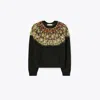 Tory Burch Embellished Wool Sweater In Black
