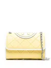 Tory Burch Embossed And Quilted Cross-body Bag In Yellow