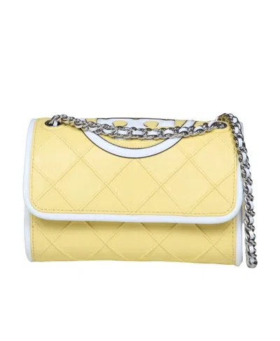 Tory Burch Embossed And Quilted Cross-body Bag In Yellow