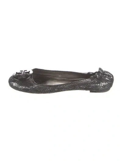 Pre-owned Tory Burch Embossed Leather Ballet Flats In Multi