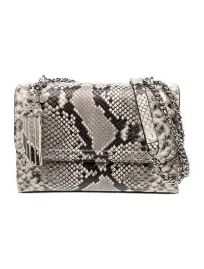 Pre-owned Tory Burch Embossed Leather Clutch W/ Tags In Gray