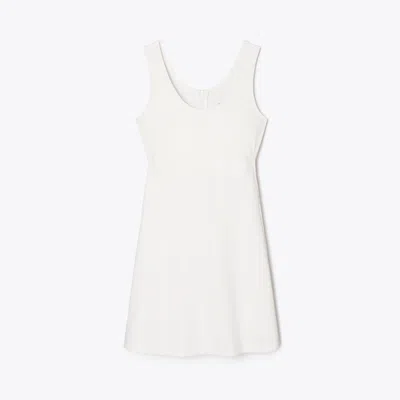 Tory Burch Embossed Logo Tennis Dress In White