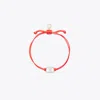Tory Burch Embrace Ambition Bracelet In Light Silver/sublime Red