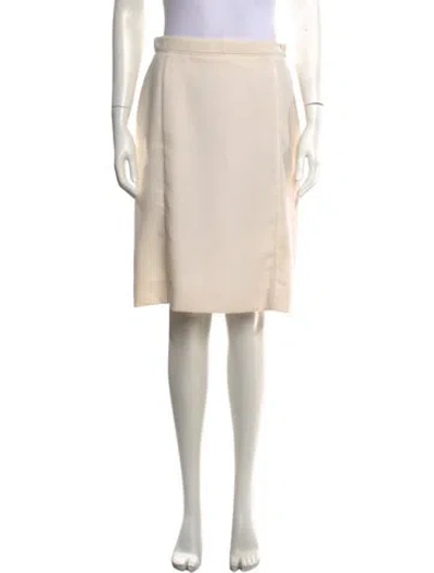 Pre-owned Tory Burch Embroidered Accent Midi Length Skirt In Neutrals