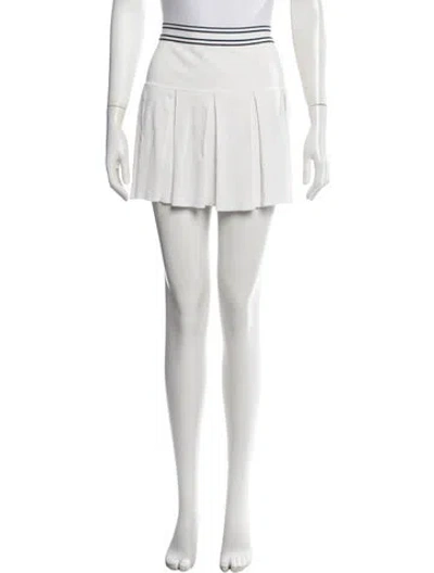 Pre-owned Tory Burch Embroidered Accent Mini Skirt In Neutrals