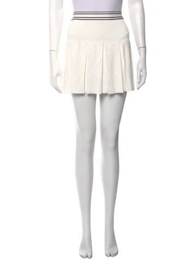 Pre-owned Tory Burch Embroidered Accent Mini Skirt In Neutrals