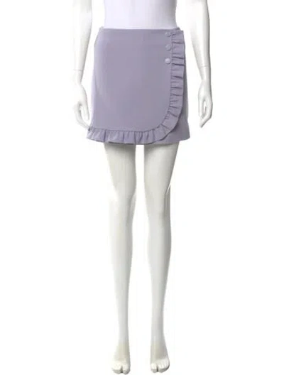 Pre-owned Tory Burch Embroidered Accent Mini Skirt In Purple