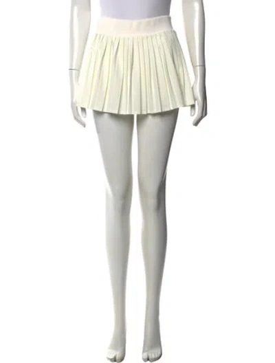 Pre-owned Tory Burch Embroidered Accent Mini Skirt In White