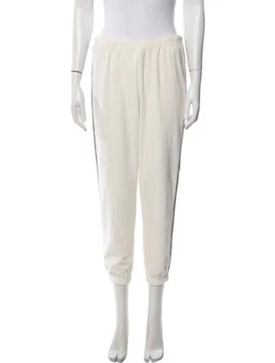 Pre-owned Tory Burch Embroidered Accent Sweatpants In Neutral