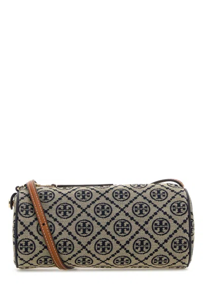 Tory Burch Embroidered Canvas Crossbody Bag In White