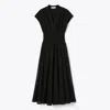 Tory Burch Embroidered Cotton Dress In Black