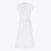 Tory Burch Embroidered Cotton Dress In White