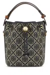 Tory Burch Embroidered Fabric Mini T Monogram Bucket Bag