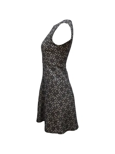Pre-owned Tory Burch Embroidered Geometric Sleeveless Dress In Black