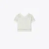 Tory Burch Embroidered Linen Top In Natural Ivory