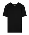 Tory Burch Embroidered-logo Cotton T-shirt In Black