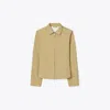 Tory Burch Embroidered Nylon Golf Jacket In Brown