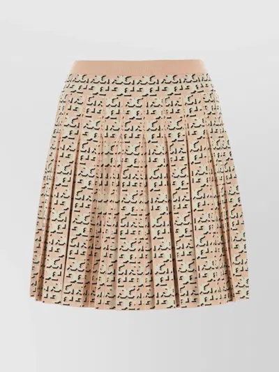 TORY BURCH EMBROIDERED PLEATED VISCOSE BLEND SKIRT