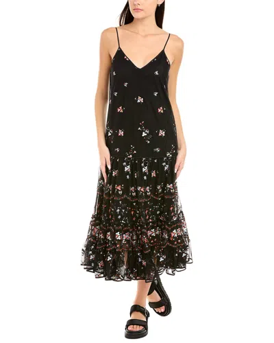 TORY BURCH TORY BURCH EMBROIDERED TULLE MIDI DRESS