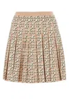 Tory Burch T Monogram Pleated Viscose Skirt In Apricotblush