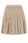 Tory Burch T Monogram Pleated Viscose Skirt In Multicolor