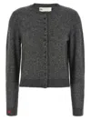 Tory Burch Embroidery Cardigan Sweaters And Cardigans Gray In Gray
