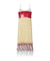 Tory Burch Embroidered Slip Dress In Nude