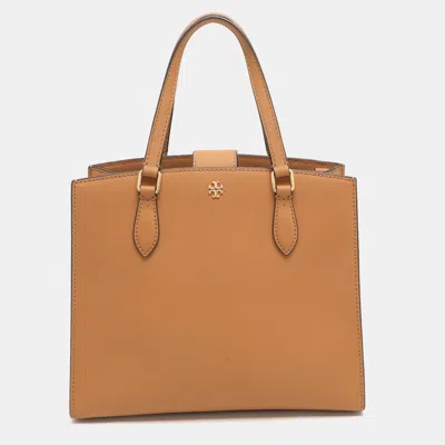 Pre-owned Tory Burch Emerson Brown Leather Tote