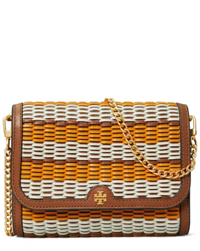 Tory Burch Emerson Cow Leather Chain Wallet In Multi