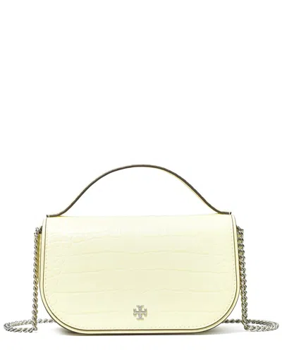 Tory Burch Emerson Embossed Leather Crossbody In Neutral