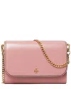 Tory Burch Emerson Patent Chain Wallet In Pink