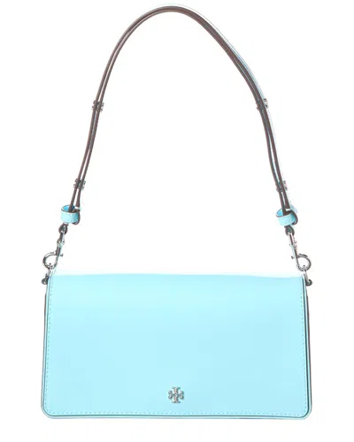 Tory Burch Emerson Patent Convertible Leather Crossbody In Blue