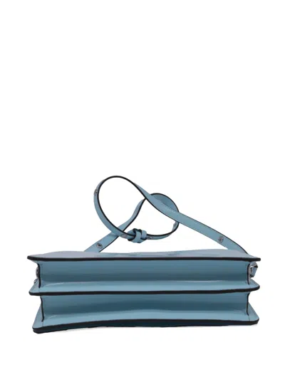 Pre-owned Tory Burch Emerson Patent Leather Crossbody Bag In Blue