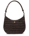 Tory Burch Emerson Raffia Shoulder Bag In Brown