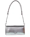 Tory Burch Emerson Shine Leather Convertible Crossbody In Silver