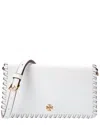 Tory Burch Emerson Whipstitch Mini Leather Crossbody In White