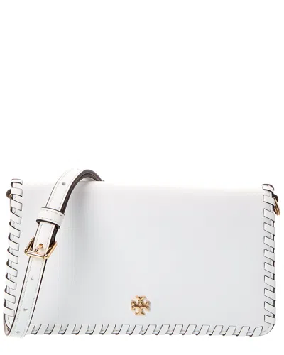 Tory Burch Emerson Whipstitch Mini Leather Crossbody In White