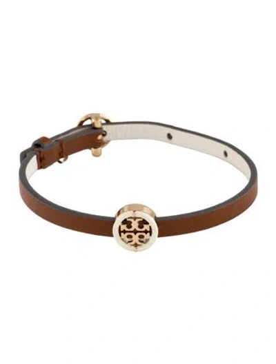 Pre-owned Tory Burch Enamel & Leather Miller Wrap Bracelet In Multi
