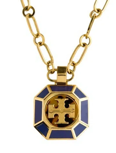 Pre-owned Tory Burch Enamel & Resin Pendant Necklace, 23.25" In Multi