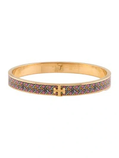 Pre-owned Tory Burch Enamel Bangle Bracelet, 6.75" In Multicolor