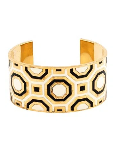 Pre-owned Tory Burch Enamel Cuff Bracelet, 7" In Multicolor