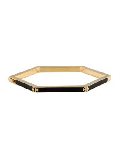 Pre-owned Tory Burch Enamel Hexagonal Bangle Bracelet, 6" In Multi